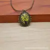 Cadena de Suéter de Aleación de Bronce Retro Europea y Americana Transfronteriza Encaje de Aliento de Bebé Piedra Vidrio Flores Secas Estilo Pastoral Original