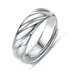 Anillo para Hombre de Sarga Brillante Plateado Temperamento Plata-hegemónico Hip-hop Línea Abierta Anillo Valle Dedo Índice