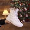 Nuevas Botas de Nieve Versátiles Retro Otoño e Invierno 2025 Suela Blanda Impermeables Zapatos de Algodón Forro de Felpa Engrosadas Cálidas de Caña Alta