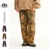 BLACKARMADA Macacão Camuflado Lavado Vintage Estilo Americano Calças Masculinas e Femininas Calças Soltas para Lenhador LKD6055A