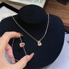 Tendencia en Tiktok de Alta Calidad Lujo Ligero Ágata Roja Bisel Diamante Calabaza Collar Pulsera Nicho Versátil Exquisita Cadena para Clavícula