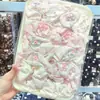 Paquete de 50 Piezas de Scrunchies de Tela con Estampado de Perlas, Lazo Rosa de Flor de Cerezo de Moda para Niñas al por Mayor
