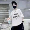 Camiseta Estampada de Manga Curta Nova para Meninos, Top de Algodão de Verão para Crianças, Camisa Básica Soltinha, Roupa Infantil Moderna