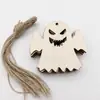 Colgante decorativo de Halloween con cuerda para decoración de escenas del hogar, colgante de madera para fiesta de calabazas, arte de madera minimalista moderno