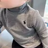 Otoño e Invierno Dibujos Animados Cuello Medio Alto Moda Nueva para Niños Tops Cálidos Terciopelo Doble Cara Resistente al Frío Térmica Camiseta de Base Tops
