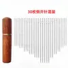 Agujas de coser sin enhebrar para personas mayores y ciegas, Kit de costura de cubo de madera colgante lateral sin enhebrar