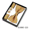 Corbata de moño Estilo Nuevo, Pañuelo Cuadrado, Gemelos Caja de Regalo Set de 3 Piezas, Accesorios de Camisa de Moda para Hombre, Hebilla de Corbata de Moño Multicolor