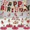 Calcetines navideños de cuadros contrastantes estilo Mori banderín de letras banderín de cumpleaños navideño adorno colgante en espiral decoraciones para pastel
