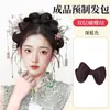 Peluca de moño con lazo de doble capa para maquilladoras, especialmente diseñada para peinar, imita el cabello real, adecuada para recogidos de disfraces antiguos, bodas y para dar volumen al cabello