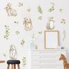 Nuevo FX7574 conejo de dibujos animados hoja verde fresca flor habitación infantil jardín de infantes hogar decoración de pared pegatina de pared