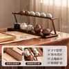 Estantería Pequeña Estilo Chino para Tazas de Té, Juegos de Té, Teteteras, No Madera Maciza, Adorno de Escritorio, Estante de Almacenamiento Retro, Estante de Exhibición