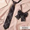 Corbata de Lazo a Cuadros Estilo Japonés JK para Mujer, Estilo Universitario, Foto de Graduación, Camisa Sin Nudo, Patrón a Cuadros Versátil