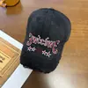 Gorra de Béisbol Lavada Estilo Americano Vintage para Mujer, Temporada de Primavera, Circunferencia de Cabeza Grande, Gorra con Visera Desgastada, Sombrero de Sol a la Moda para Mujer, Hace que el Rostro Parezca Más Pequeño