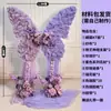 Decoración de Tablero Kt Mariposa Cascada Morada Flores Artificiales Salón de Belleza Punto Fotográfico Fondo de Fiesta Malla Morada Mariposa