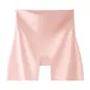 2026 Pantalones Cortos de Seguridad Lisos de Cintura Alta Control de Abdomen Cruzados Dos en Uno Calzoncillos tipo Boxeador de Seguridad para Mujer Anti-Exposición