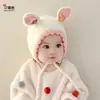 Gorro de Bebé Estilo Otoño e Invierno para Niñas, Lindo Gorro de Lana Tejida de Conejo con Protección para los Oídos para Bebés y Niños Pequeños, Diseño Único