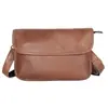 Bolsa de Ombro Masculina Couro Bovino Camada Superior Bolsa de Cabeça de Tigre Casual da Moda Bolsa Transversal Couro Genuíno Bolsa Masculina Couro Vegetalmente Curtido Bolsa de Mão da Moda
