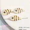 Contas Cerâmicas Criativas de Peixe Pequeno Pintadas à Mão Contas de Cordão Artesanais Contas Soltas Pulseiras Brincos Pingentes DIY Acessórios para Joias