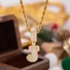 Collar Colgante de 26 Letras Completo de Diamante de Lujo Ligero Nueva Moda Transfronterizo Europeo y Americano 2026 para Mujeres Joyería Hip-Hop de Moda Venta al por Mayor