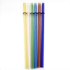 Pajita de vidrio de borosilicato alto con hebilla antideslizante, pajita especial para copa de diosa, pajita verde oscuro resistente al calor, puede ser reutilizada