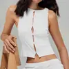 Lo Más Vendido en Ebay Producto Nuevo Caliente Verano 2026 Estilo Corto Calado Y2K Chaleco Tejido de Cuello Redondo Sin Mangas para Mujer