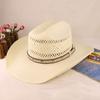 Chapéu de Palha Cavaleiro Cinco Pontos Amazon Transfronteiriço Chapéu de Cowboy Panama Ocidental Chapéu de Sol Masculino Primavera e Verão Feito à Mão