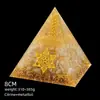 Pirámide de Cristal Natural de 8 cm Decoración Creativa para el Hogar Adorno Artesanal Bola de Cristal Envuelto en Resina Pirámide de Resina