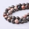Pulsera de Cuentas Sueltas de Cebra Rosa Accesorios para Enhebrar Semi-Terminado DIY Hecho a Mano Piedra Natural Joyería de Estilo Étnico