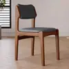 Cadeira de jantar em madeira maciça com encosto de almofada macia, adequada para salas de jantar domésticas, confortável para sentar por longos períodos, cadeira de lazer, cadeira de escritório, cadeira simples para estudo