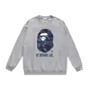 Sudadera con cuello redondo estampada de la marca de moda BAPE Ape Head, Nueva moda Hip-Hop Otoño/Invierno para Hombres y Mujeres, Cabeza de Simio Transfronteriza