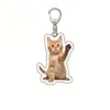 Gato Plátano Gato Feliz Llavero Acrílico Gato Comida Paquete de Expresiones de Cabeza de Gato Llavero Divertido