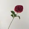 Flor Artificial Cabeça Única Rosa Desabrochando Flor Falsa Decoração de Salão de Casamento Exibição de Arranjo Floral Buquê Mercadorias para Exportação