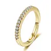 Anillo de Diamantes de Simulación Anillo de Diamantes de Alto Carbono Moda Simple Joker Diamantes de Simulación Media Circunferencia Anillo Simple de Fila Recta Anillo de Diamantes Anillo de Cola Mujer