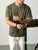Camiseta de Manga Curta 240g Algodão Puro Leve Luxo Pesado para Homens, Estilo Maduro, Gola Redonda Simples, Cor Lisa Sólida, Camisa Base Versátil
