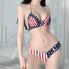 2024 Amazon Novo Europeu e Americano Sexy Shorts Jeans Bandeira Americana Feminino Biquíni Elástico Emagrecimento Look Sexy
