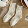 Calcetines de Otoño e Invierno para Niños de Tubo Medio de Terciopelo Australiano Gruesos Cálidos Estilo Japonés de Luna Color Sólido para Dormir en Casa Calcetines de Piso Medias