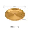 Plato Redondo de Acero Inoxidable Estilo Coreano Extra Grueso Plato para Barbacoa Olla Caliente Plato para Carne Bandeja Dorada Plato de Cena Bandeja para Barbacoa Bandeja