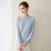 Suéter de cachemira 100% puro, de una sola pieza sin costuras, para mujer, cuello redondo, corte holgado, suéter de cachemira versátil como capa base de punto para otoño e invierno