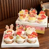 Decoraciones para Cupcakes del Festival de Medio Otoño 2026: "Las flores están floreciendo, la luna está llena, las bendiciones son abundantes para el Festival del Medio Otoño" toppers para cupcakes pointed