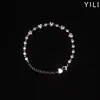 Pulseira Zircônia Super Brilhante, Aço Inoxidável, Luxo Leve, Sensação de Alta Qualidade, Estilo Coreano, Exquisita, Fashion, Versátil, Joia para o Dia a Dia Atacado