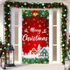 2026 Nova Cortina de Porta Banner de Natal Decoração de Fundo para Fotos ao Ar Livre com Papai Noel e Filhote