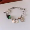 Pulseira de Franja com Contas de Coração de Vidro Novo Estilo Chinês Retrô Vintage Pulseira Nicho Versátil Joia de Mão para Mulheres Atacado