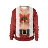 Amazon Caliente Fiesta Navideña Eliminación de Vello del Ombligo Impresión Digital 3D Sudadera de Cuello Redondo Parejas Sudadera