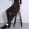 Pantalones Hallen de Terciopelo de Algodón Europeo de Cintura Alta para Mamá Otoño e Invierno con forro polar/forro polar Sueltos talla grande Casuales Combinan con todo Pantalones Zanahoria