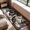 Alfombra temática de gato 3D de cachemira sintética, resistente a las manchas y fácil de limpiar, proporciona aislamiento, adecuada para dormitorios, mesitas de noche, salas de estar, sofás y mesas de centro