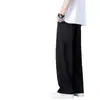 Pantalones Casuales de Seda Helada para Hombre de Verano Talla Grande Frescos de Secado Rápido Modernos Versátiles Delgados Rectos Sueltos de Color Sólido Pantalones Deportivos