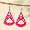 Nuevos aretes huecos de madera de moda europea y americana, aretes geométricos de madera personalizados, aretes de diamantes transfronterizos, joyería de moda