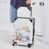 Mala Trolley de 20/ 28 polegadas para Homens e Mulheres, Estrutura de Alumínio, Zíper com Senha, Mala de Couro Moderna para Bordo