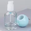 Botella de Base Redonda con Tapa Gruesa 30ml Empaque Cosmético Botella Vacía Material de Empaque Vidrio Botella con Bomba para Loción Solar