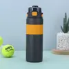 Botella de Agua Deportiva Aislada de Acero Inoxidable 316 con Doble Opción de Bebida, Gran Capacidad, con Popote, Portátil para Hombres y Mujeres, Adecuada para Fitness